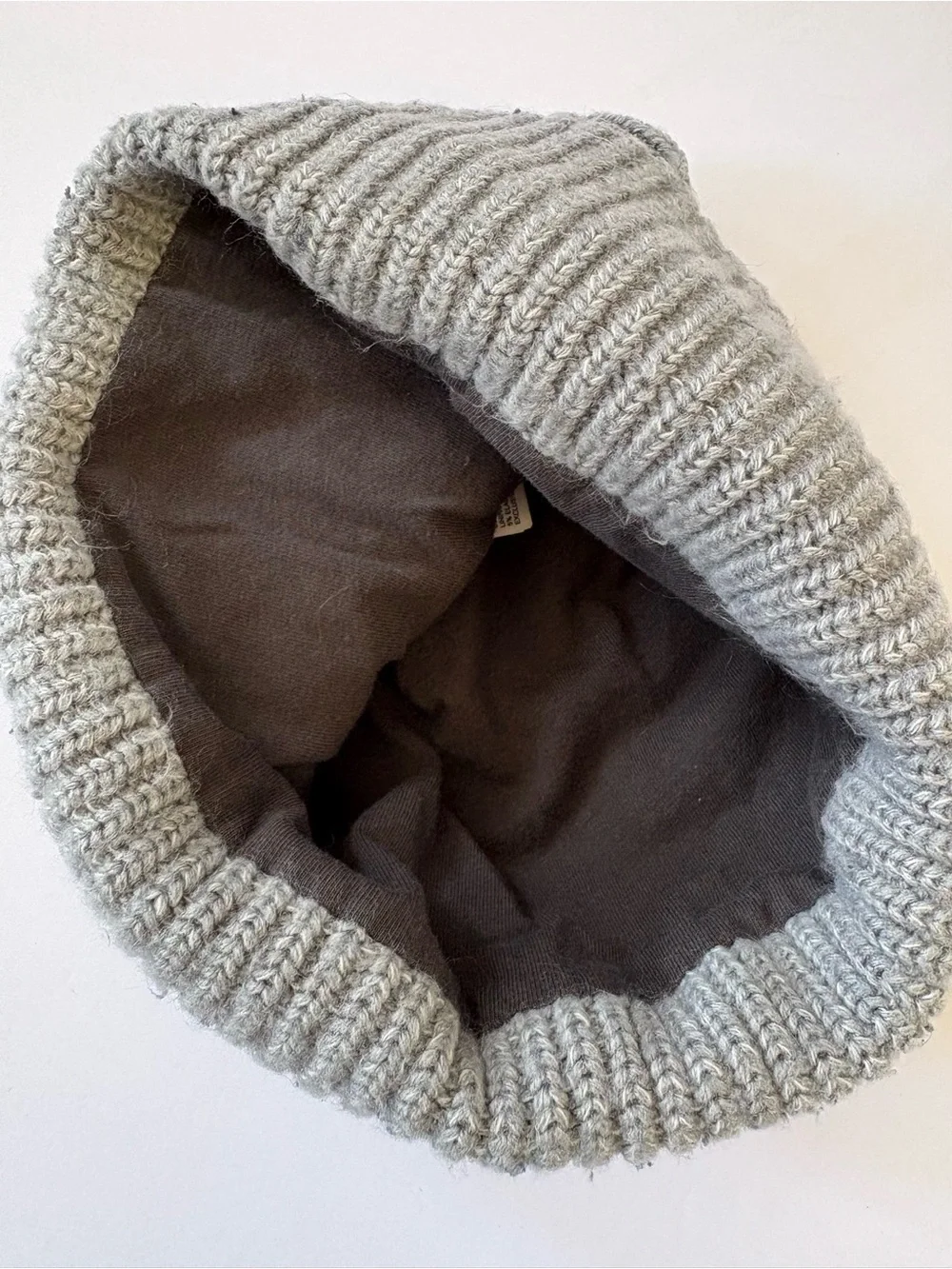 The North Face Grey Knit White Patch Stocking Cap Beanie Toque Hat Gorpcore Hike